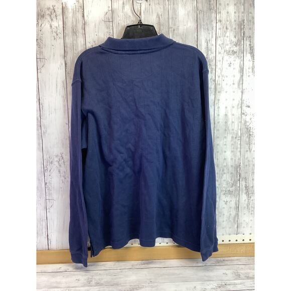 Axist City Dressing Men’s Long Sleeve Sweater Blue Collared Knit Polo Size Large - Picture 2 of 4